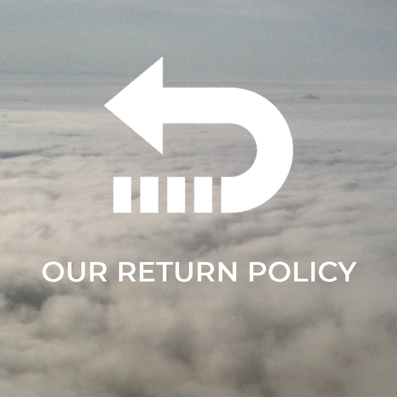 CLICK ON THIS LINK TO GO TO OUR RETURN POLICY PAGE.  The picture is a arrow in reverse with a background of clouds.
