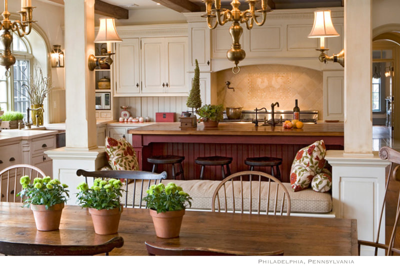 Artist Jamie Santaniello. Philadelphia, Pennsylvania / Kitchen backsplash behind stove-  Hand Carved Jerusalem Stone Slab  "Morning Call" in ochre stain from the Santa Margarita Collection by artist Jamie Santaniello 
jamiesantaniello.com
Copyright©JS2007