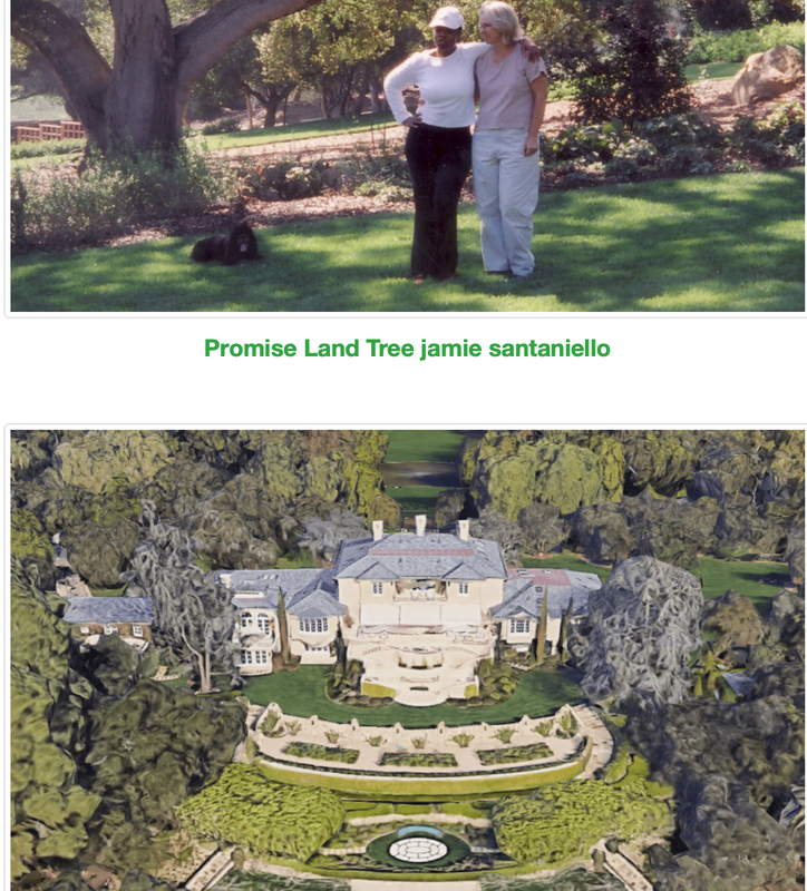 Google search of Oprah Winfrey with Jamie Santaniello under Oprah's favorite oak tree on her Montecito, Ca. property she calls her Promise Land. Photo provided by Ms Winfrey. jamiesantaniello.com